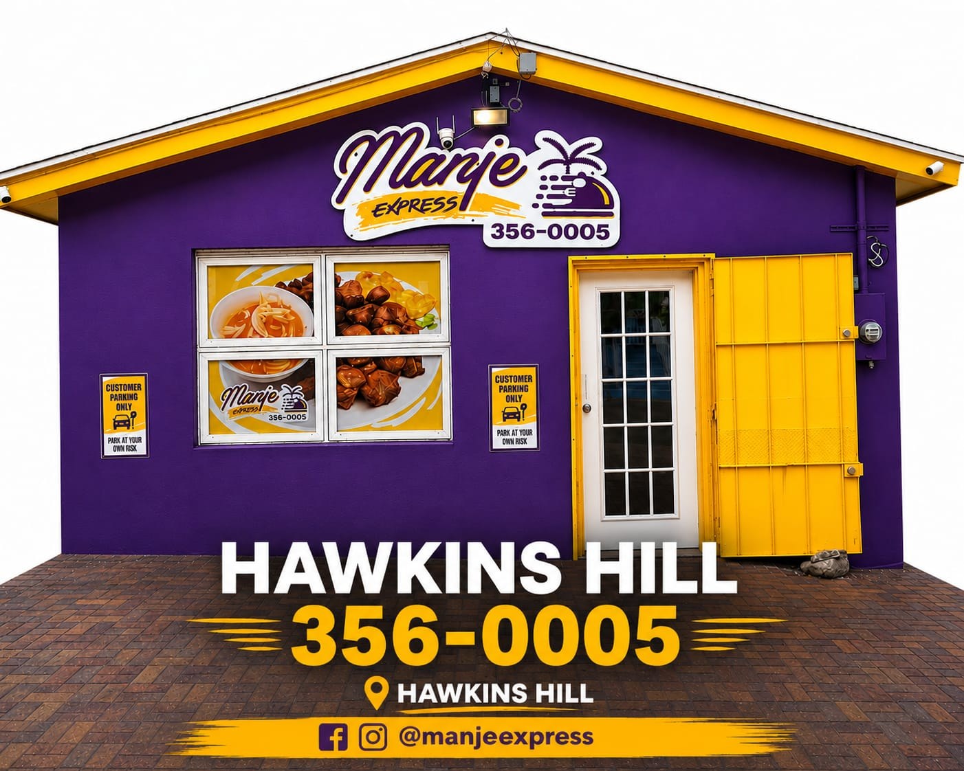 Manje Express storefront on Hawkins Hill Road, Nassau